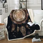 3D Galaxy Boho шерпа Флисовое одеяло Ловец снов плед на кровать роскошный бархатный плюшевый диван плед Манта