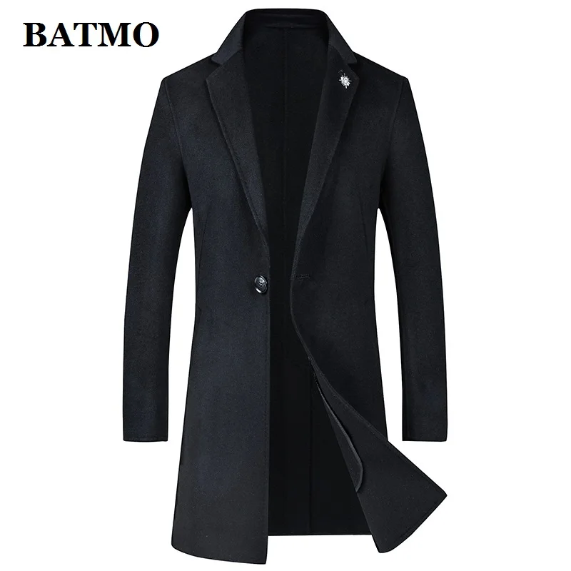 Мужское шерстяное пальто BATMO 70% мужские зимние длинные куртки Размеры M L XL XXL XXXL