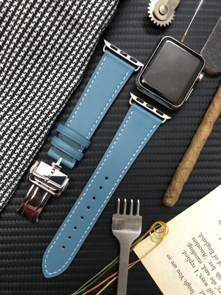 Кожаный ремешок для Apple Watch 4, 3, 2, 1, застежка-Пряжка, браслет для Iwatch 40 мм, 42 мм, 38 мм, 44 мм, ремень для одного тура