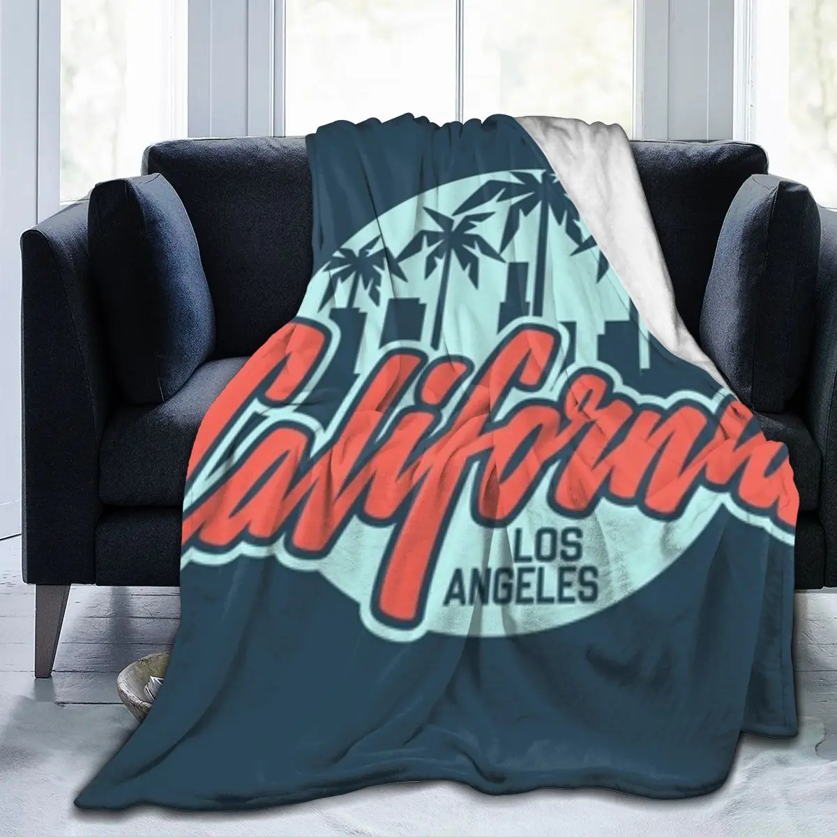 

Retro Summer Palm Trees In Vibrant California Dream Colors 80's Art Super Soft Fleece Blanket Throws Dropship Wholesale Blanket