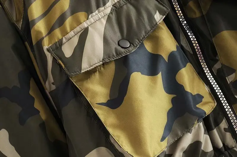 2019 женское модное камуфляжное короткое пальто с карманами женская повседневная