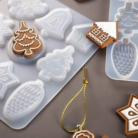 christmas ornament silicone resin mold art crafts resin casting mold key chain christmas tree snowflake elk pendant
