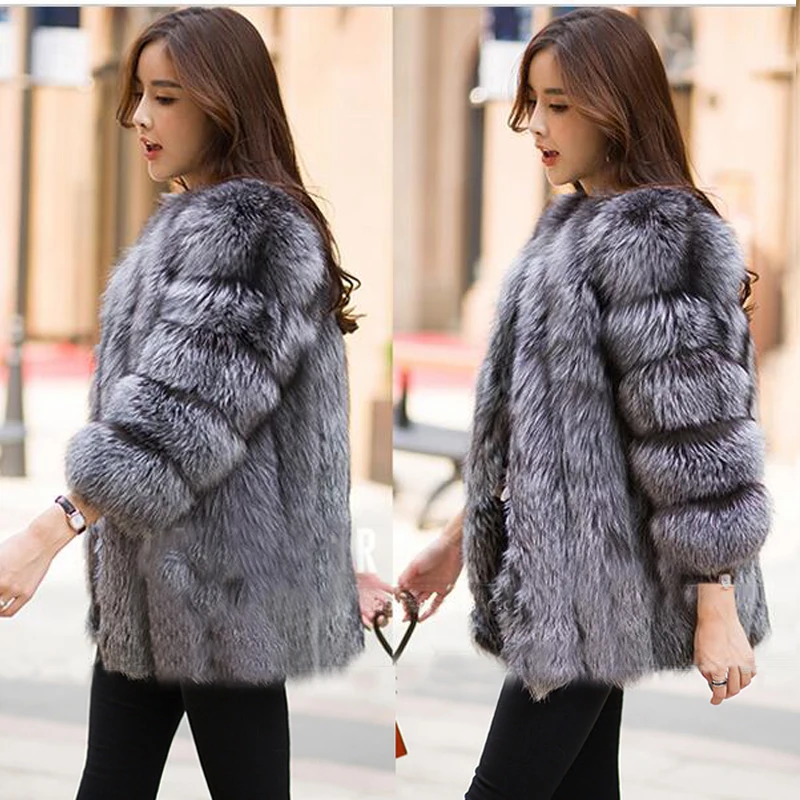 2019 осенне-зимнее меховое пальто пушистое с мехом лисы верхняя одежда женские