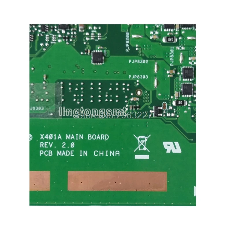 

For Asus X301A X401A X501A laptop motherboard support X401A 14'' inch screen support B820 B960 CPU HM70 Mainboard send CPU