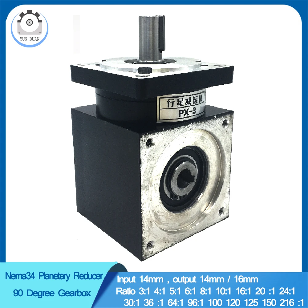 

NEMA34 86MM 4 :1 Ratio Right Angled Planetary Speed Corner Reducer Gearbox 90 Degree Reversing Stepper Motor 90 degree gearbox