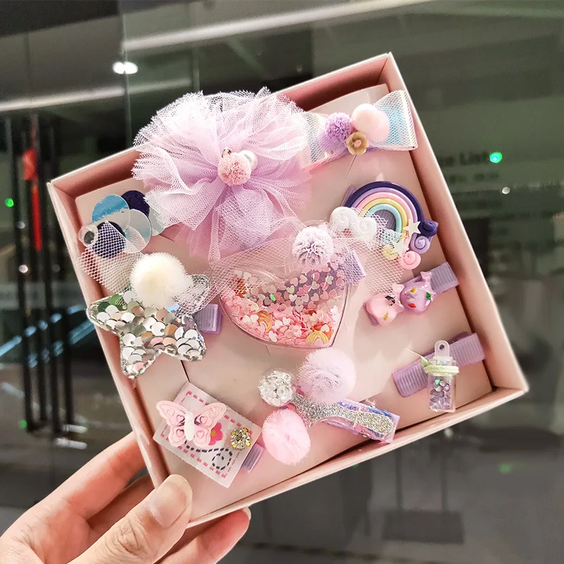 10 шт./компл. Подарочная коробка Заколки для волос девочек милые аксессуары с