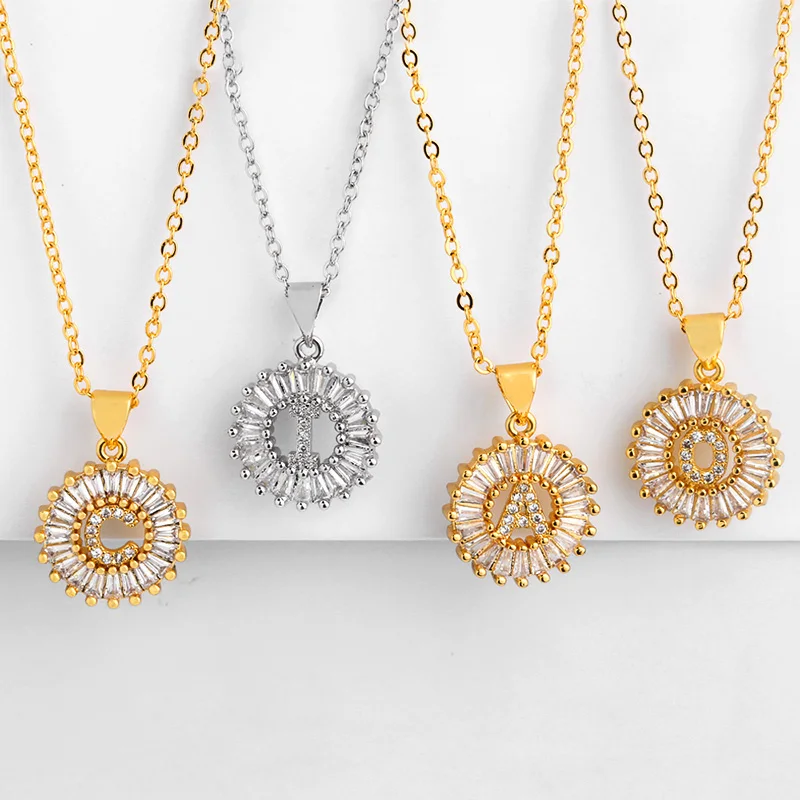 Хип-хоп золото фианит 26 букв кулон ожерелья для мужчин женщин модные ювелирные