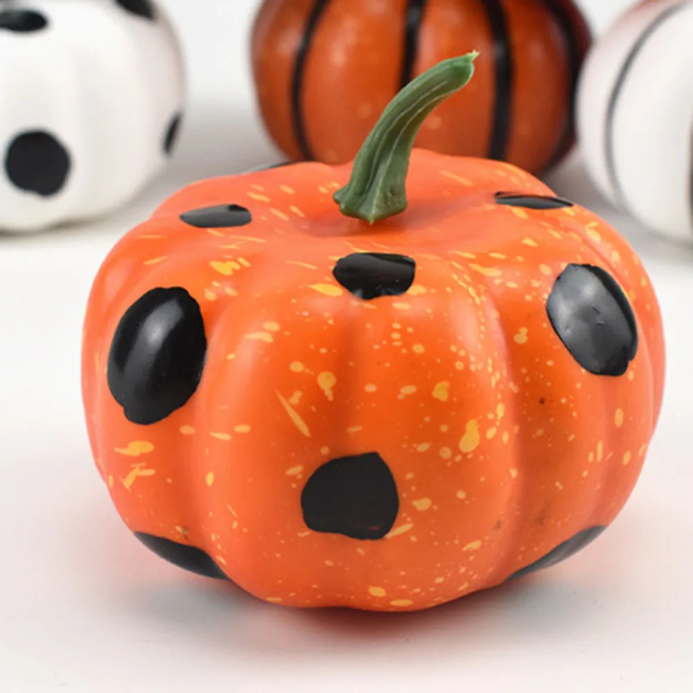 

6pcs Artificial Foam Pumpkins Cupboard Display Fruits Vegetables Models Realistic Pumpkins Teaching Props For Thanksgiving