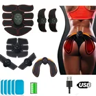 Стимулятор мышц живота, бедер, Тренировка мышц, электростимулятор, гелевые подушечки, упражнения, потеря веса, стимулятор мышц тела, EMS
