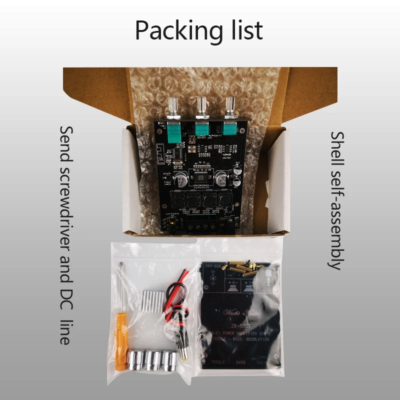 

ZK-502T TPA3116D2 Bluetooth 5.0 Subwoofer Amplifier Board 2.0 Channel High Power Audio Stereo Amplifier Board 2X50W