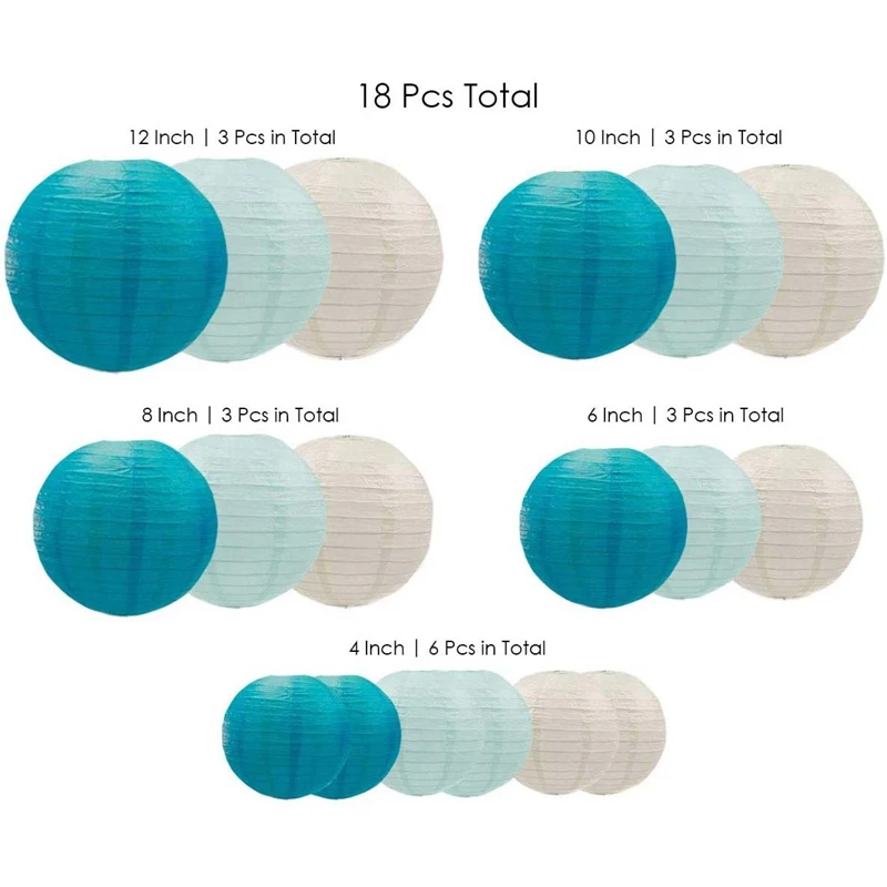 Набор бумажных фонарей Королевского синего цвета многоразовые подвесные