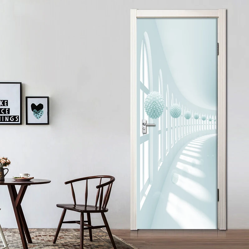 Съемный ПВХ водонепроницаемый самоклеящийся стикер для дверей 3D космическая