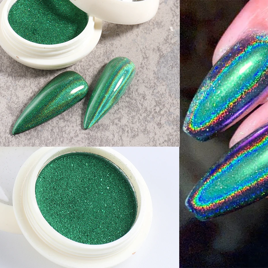 1 Коробка Голографический Лазерный Блеск Для ногтей Порошок Хромированное