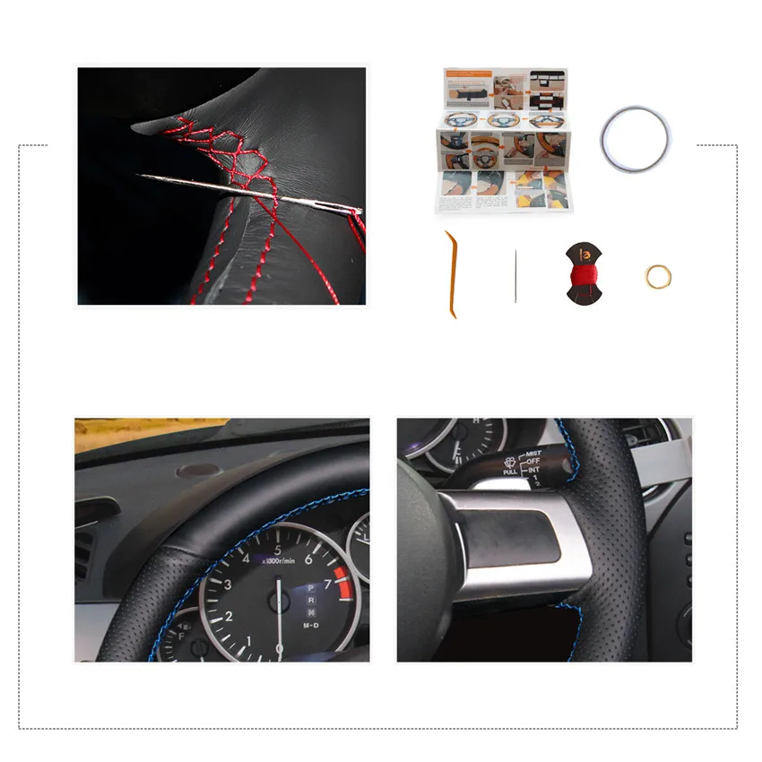 MEWANT черный чехол рулевого колеса автомобиля из натуральной кожи для Mazda MX 5 2009 2013 RX