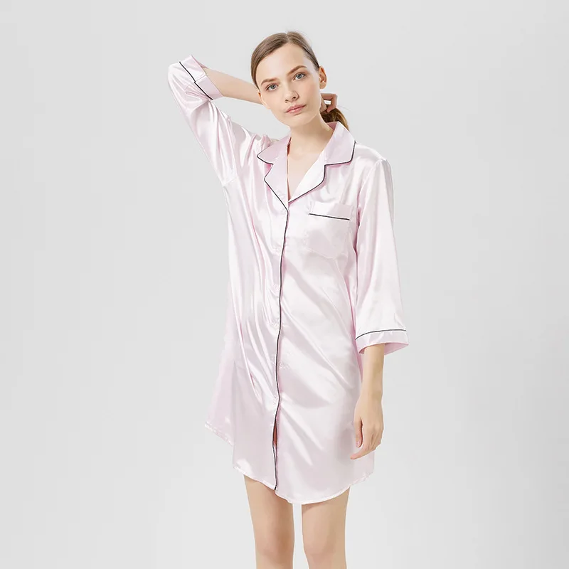 Рубашки средней длины ночная рубашка женская летняя модная Домашняя одежда