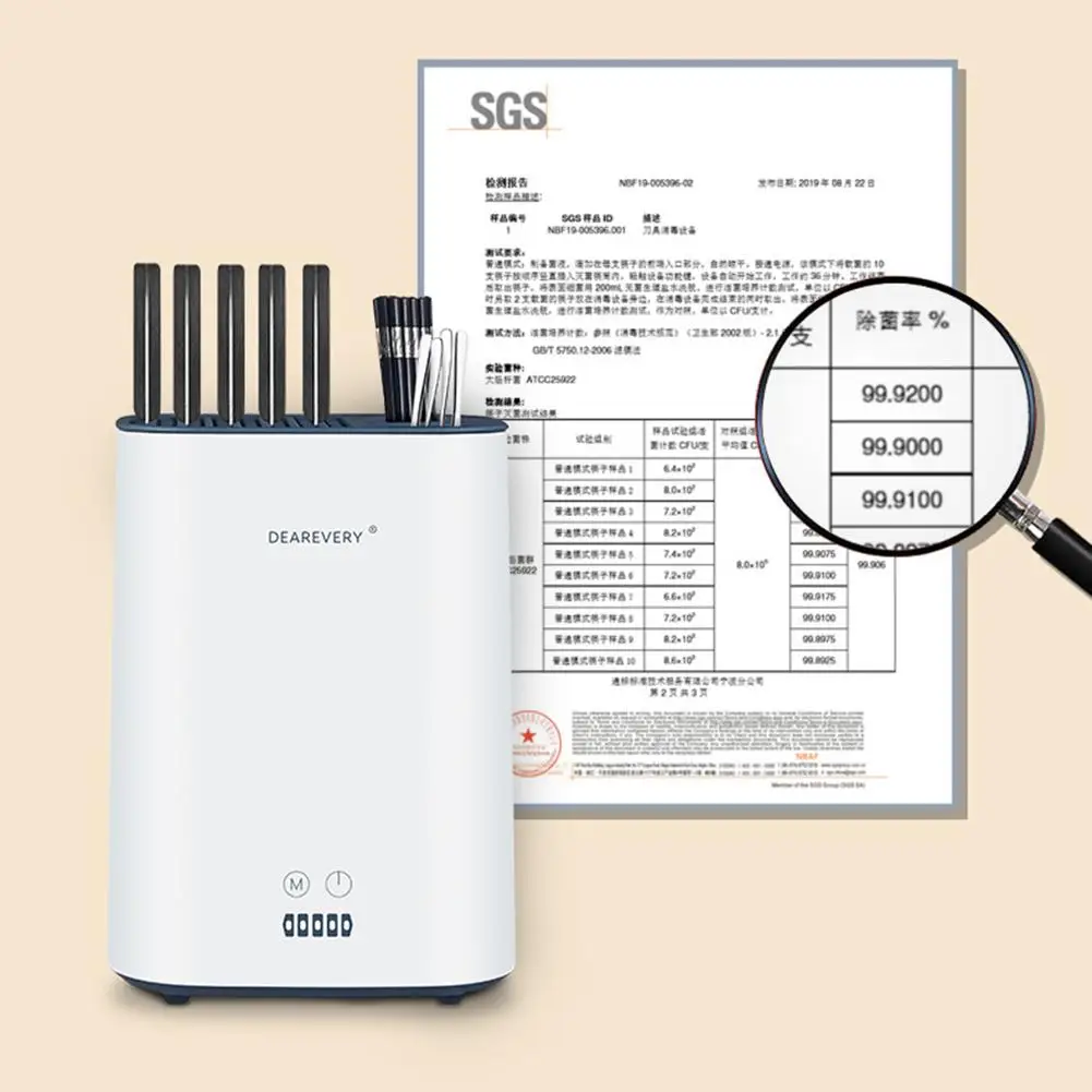 

Knife Tableware Disinfection Storage Holder Detachable Large Volume UV Disinfection Automati Drying Kitchen Storage Shelf