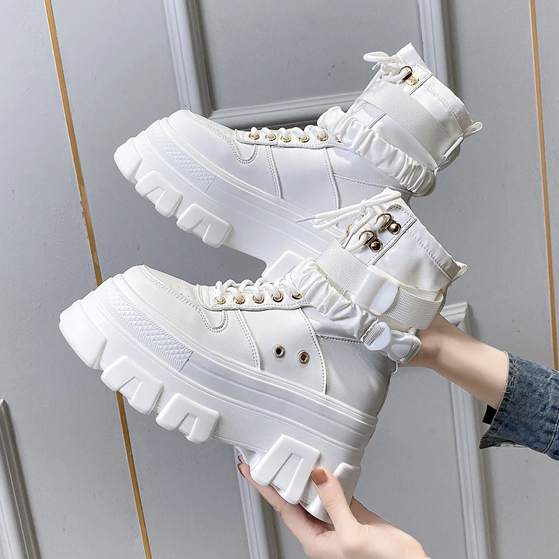 

Designer High Platform Sneakers Women High Top Casual Vulcanized Shoes Fashion Thick Sole Chunky Sneakers Basket Femme U20