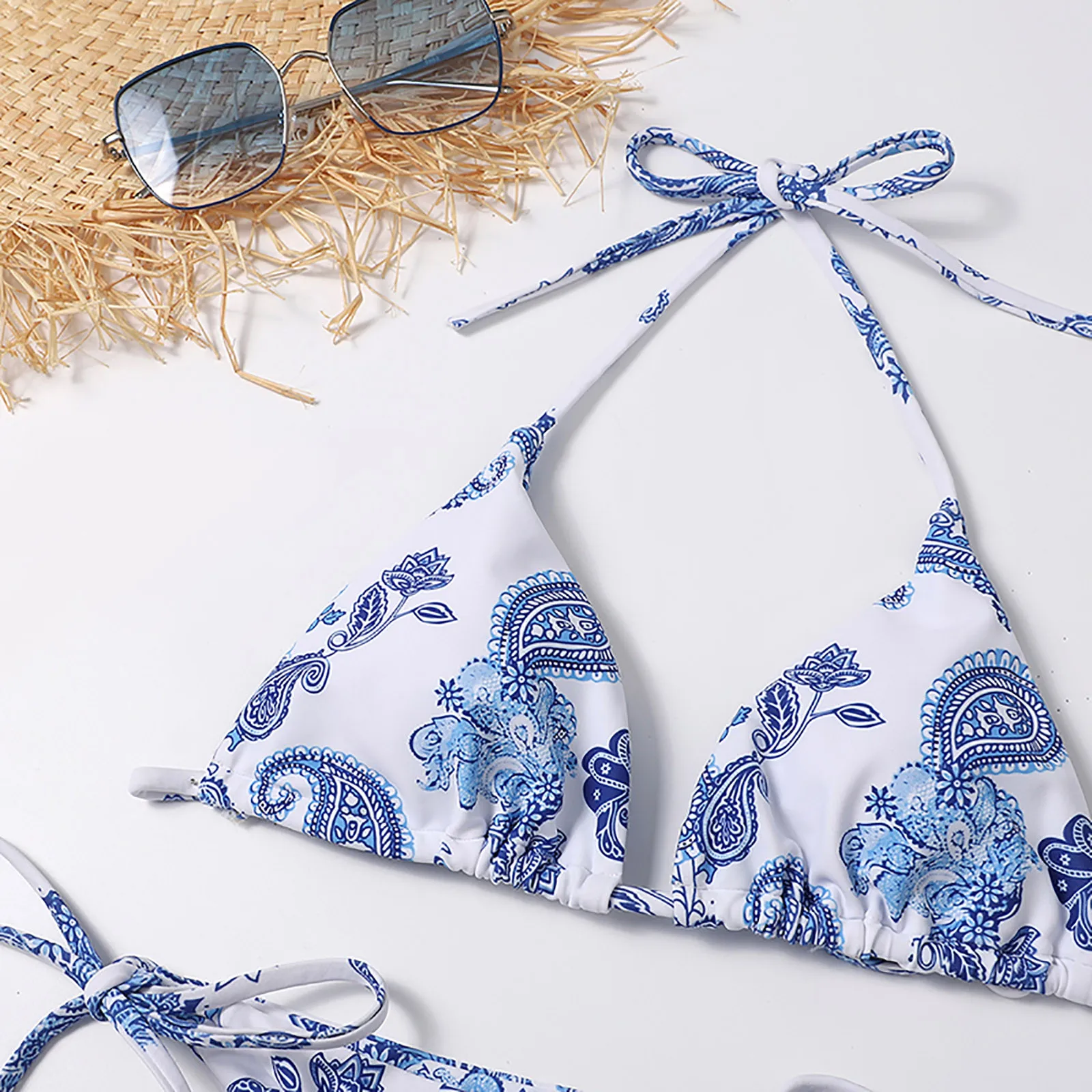 

Micro Bikini Women's Sexy High Breast Contrast Gradient Split Bikini Set Two Piece Swimsuit