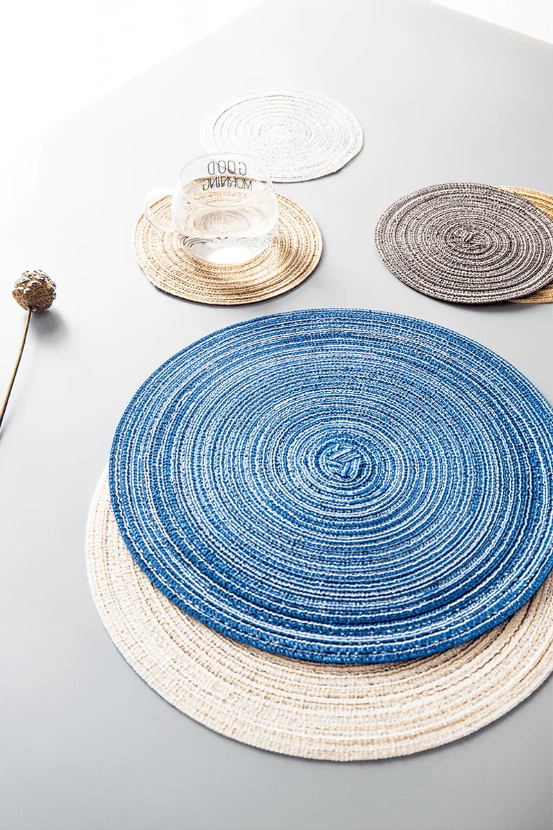 

Placemat Woven Coaster Heat Pad Household Anti-scalding Western Table Mat