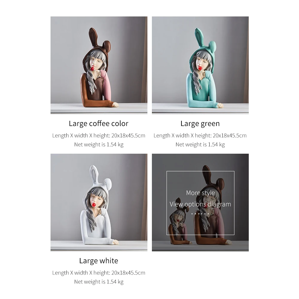 

Candy Girl Figurine Resin Figure Model Modern Home Decor Accessories Living Room Decor Angel Statue Girly Room Decoration Gifts