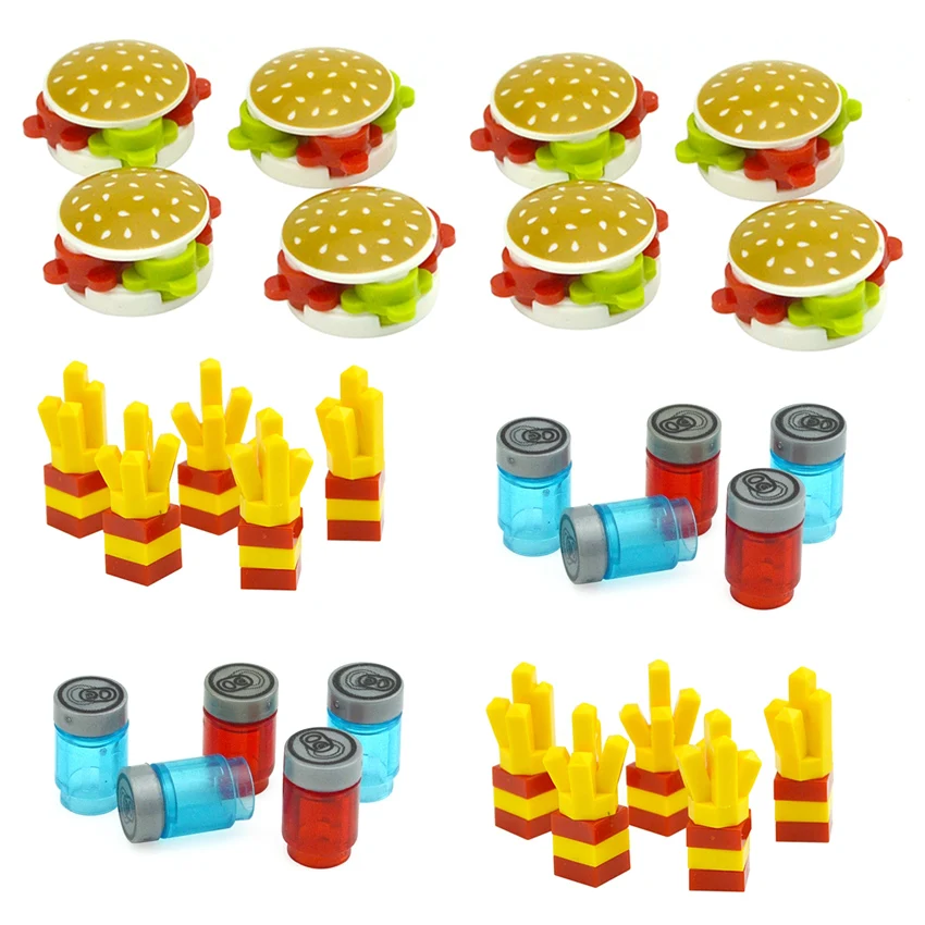 Конструктор MOC с гамбургерами чипсы городской конструктор фаст-фуд детали