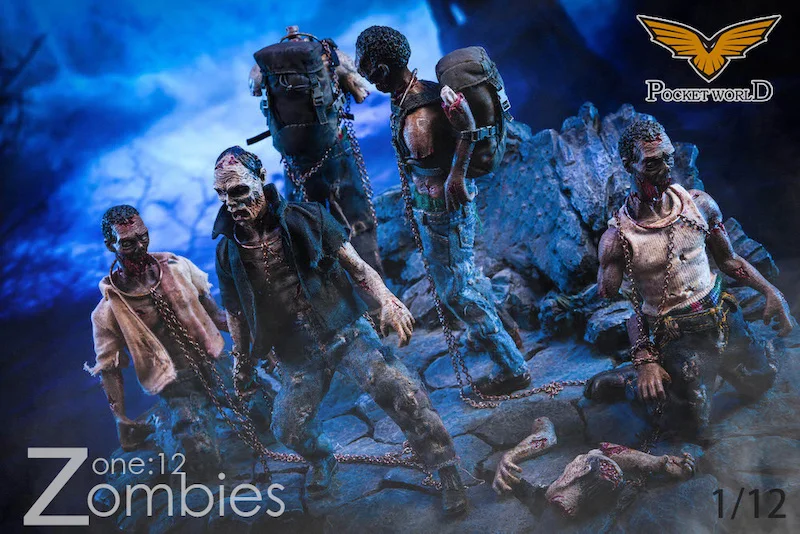 

In Stock 1/12 Scale PW2012 6inch Movable Doll Model Of Zombie Biochemical Horrible Movable Doll For Collection