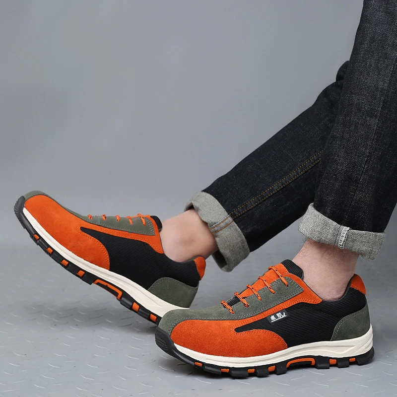 

Protective Men's Safety Shoes Male Boots Steel Toe Cap Shoes For Men Anti-Smashing Boot Lightweight Shoe Breathable Boot For Men