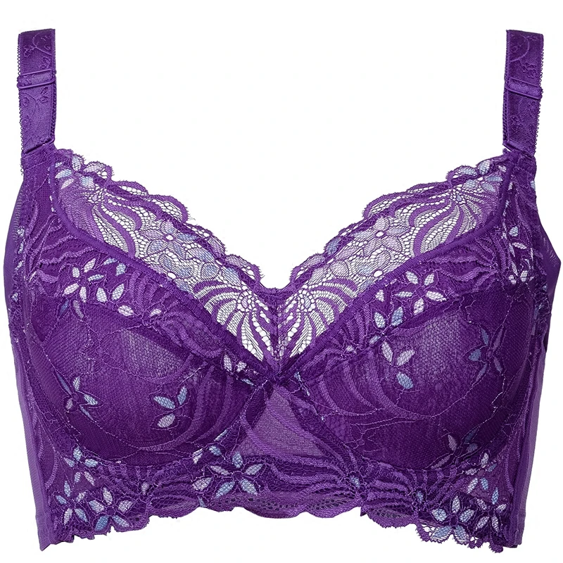 

36 38 40 42 44 B C D E F G H Free Shipping Womens Full Coverage Underwire Lace Floral Embrodiery Ultra-thin Bra