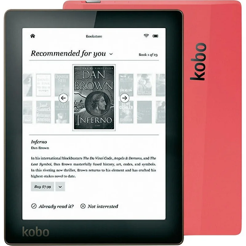 Электронная книга Kobo Aura EBook Reader e ink eReader 6 дюймов 4 ГБ 1024x758 N514 WiFi Встроенная