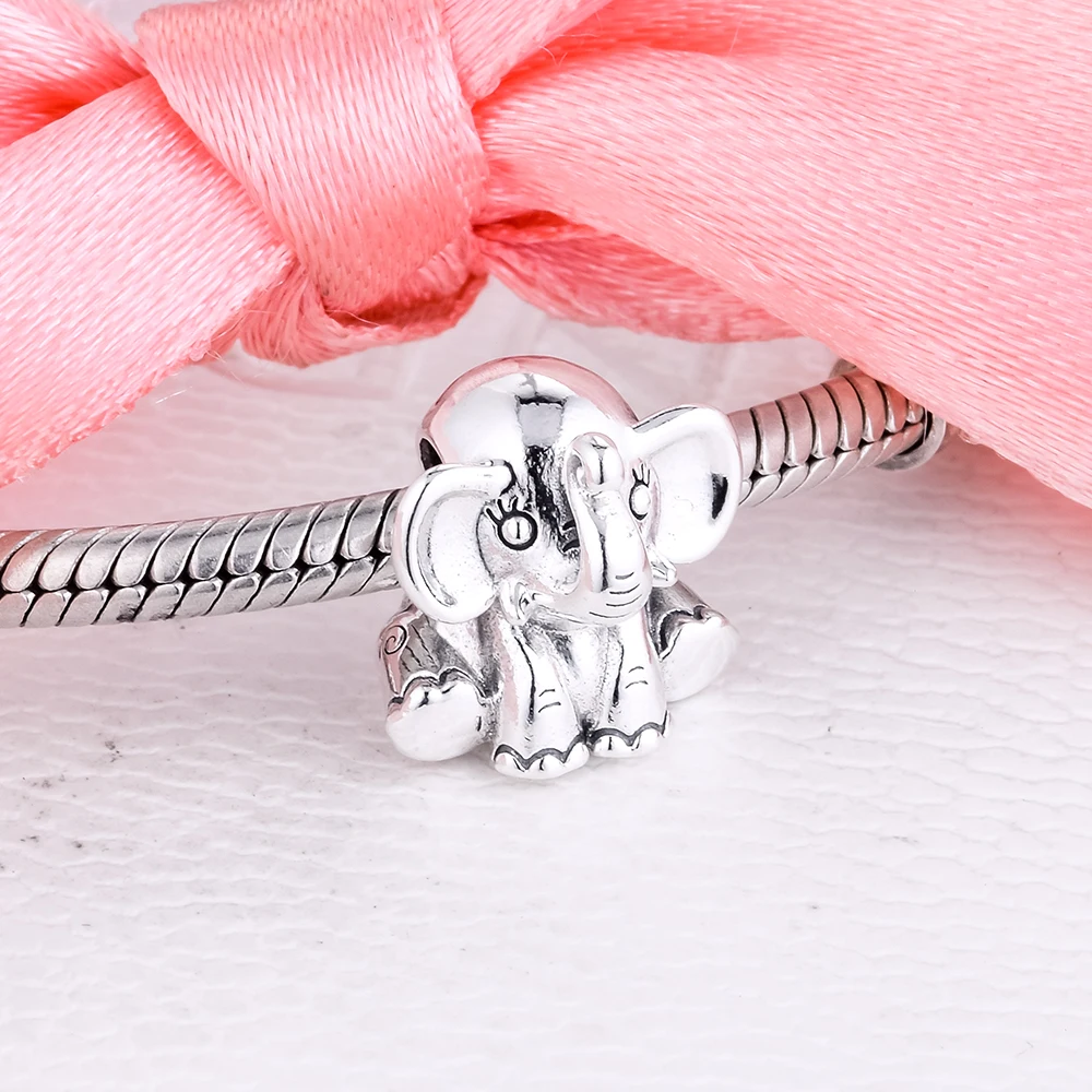 

925 Sterling Silver Cute Elephant Animal Charms Fits Original Bracelet 925 Silver Beads for Jewelry Making 2020 New