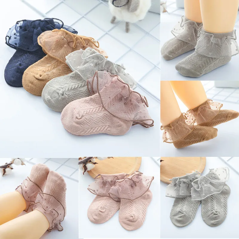 

2020 Детские аксессуары Носки Популярные кружевные носки с оборками для новорожденных девочек хлопковые школьные кружевные носки с оборками...