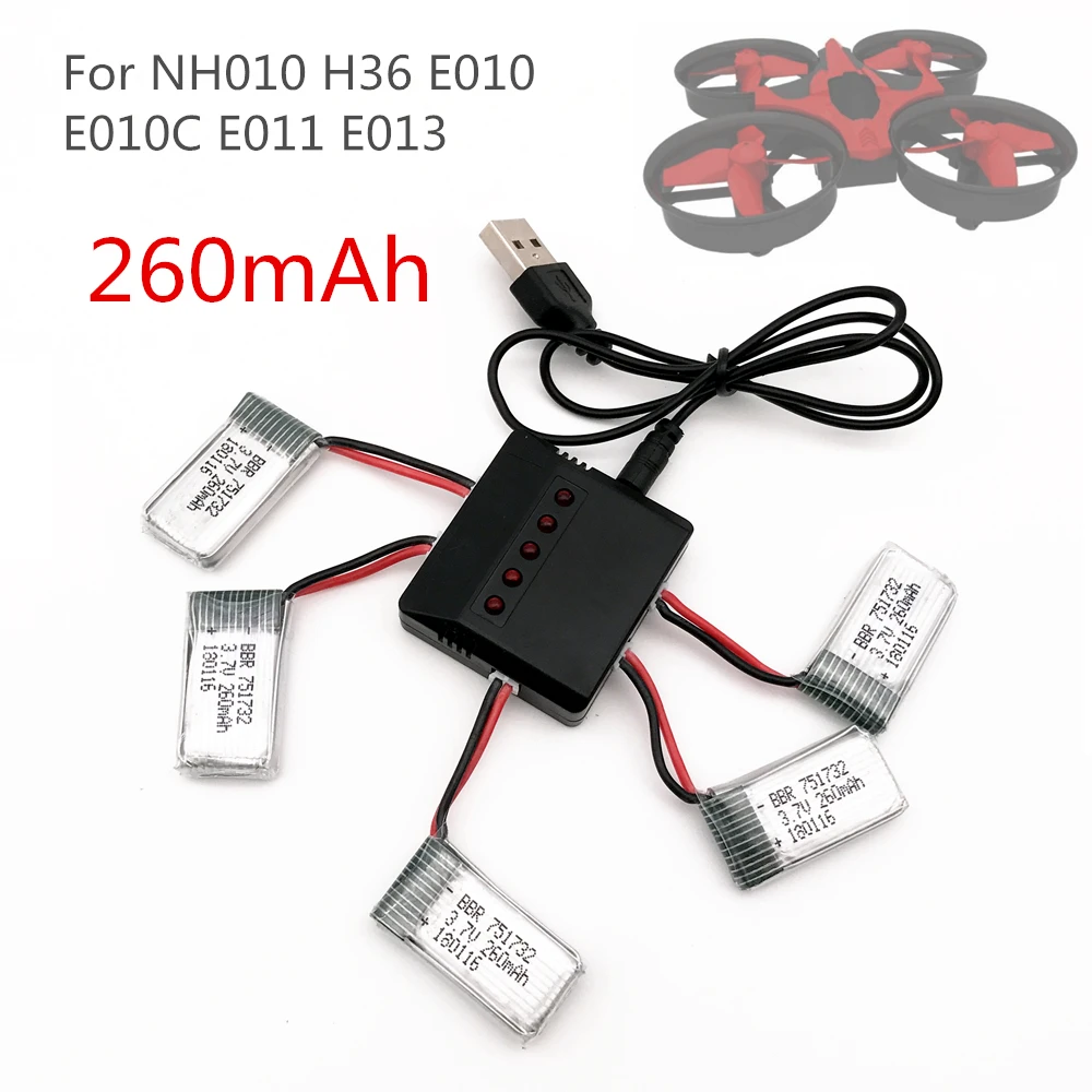 

H36 Battery 3.7V 260mAh Lipo Battery For E010 E011 E012 E013 For Furibee F36 NH010 H36 RC Quadcopter drone Parts
