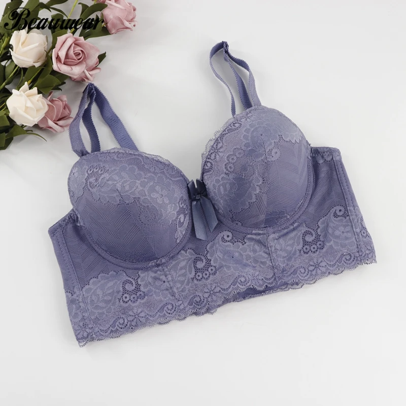 Beauwear кружевной удлиненный бюстгальтер с толстой чашкой пуш ап Bh B C чашка