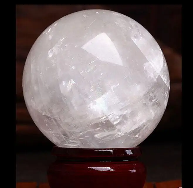 6680159 + натуральный прозрачный кварцевый шар целебный 80 мм подставка # m|Статуи и