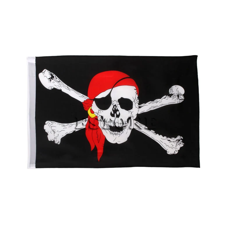 Большой Пиратский флаг Jolly Roger с люверсами 1 шт. 60*90 см|Флаги баннеры и аксессуары| |