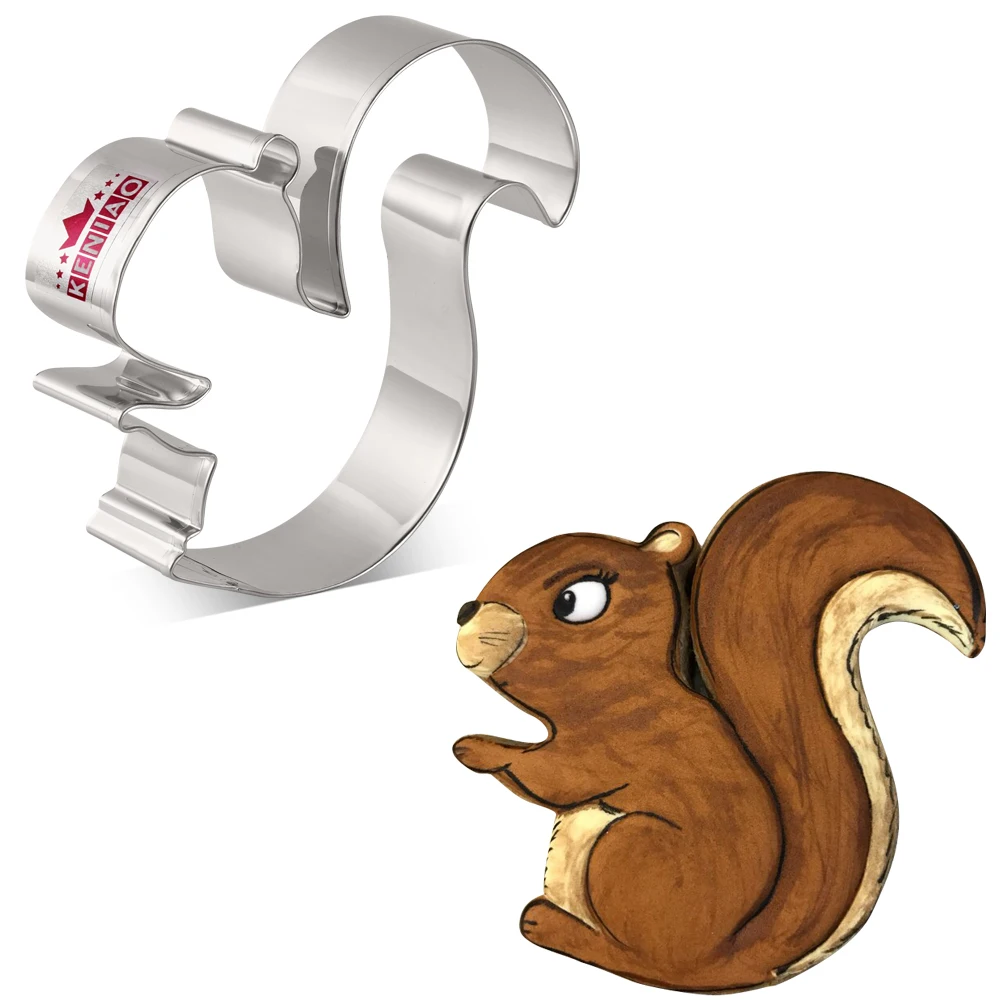 KENIAO Cute Squirrel печенье для детей 9 5x10 2 см с лесными животными и помадки нержавеющая