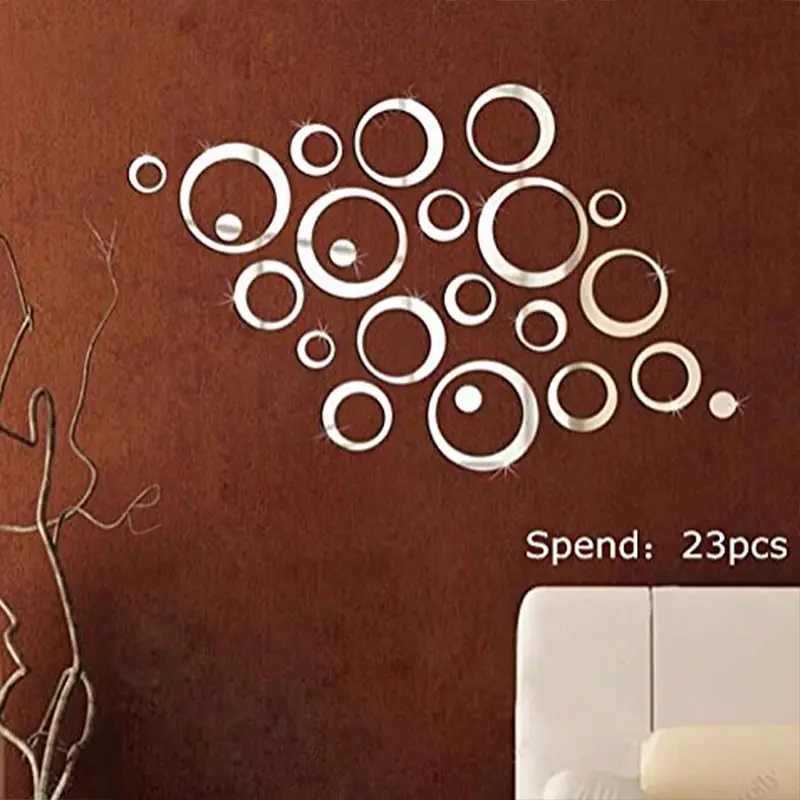 24 шт. зеркальные наклейки в виде Круга | Дом и сад