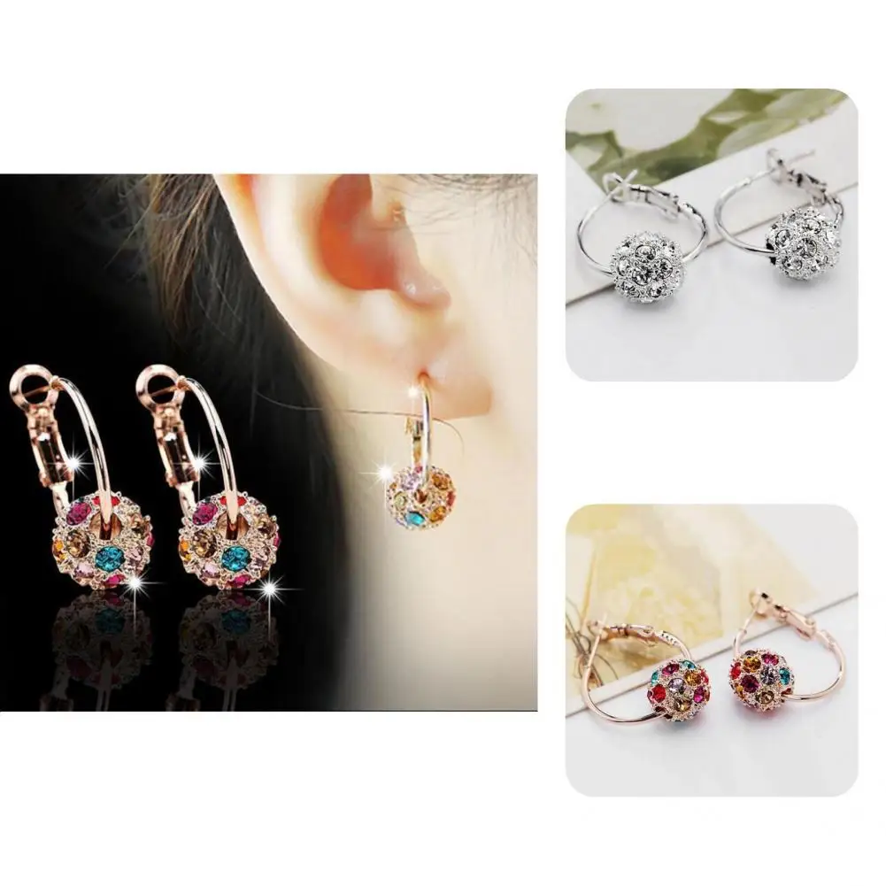 

Terrific Dangle Earrings Creative Friendly to Skin Lucky Ball Hoop Earrings Hoop Earrings Lady Earrings 1 Pair