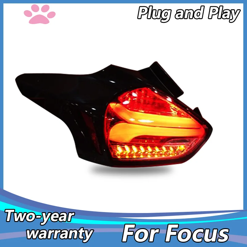 

Dynamic turn signal taillights For For Focus hatchback led Tail light Assembly DRL+Turn Signal+Brake+Reverse lights 2015-2018