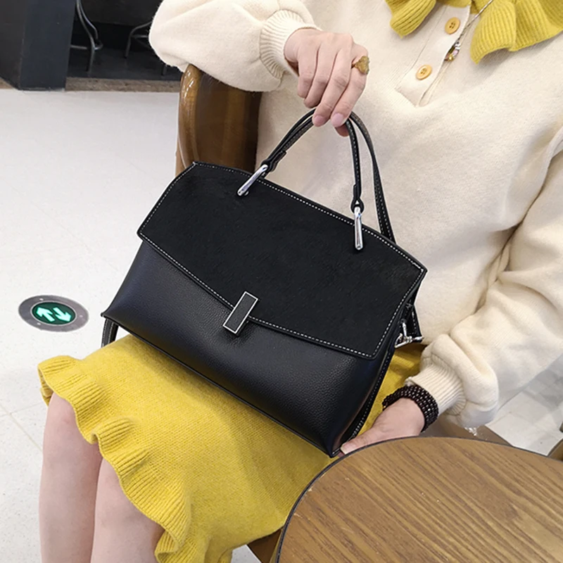 Женская сумочка из натуральной кожи с конским волосом | Багаж и сумки