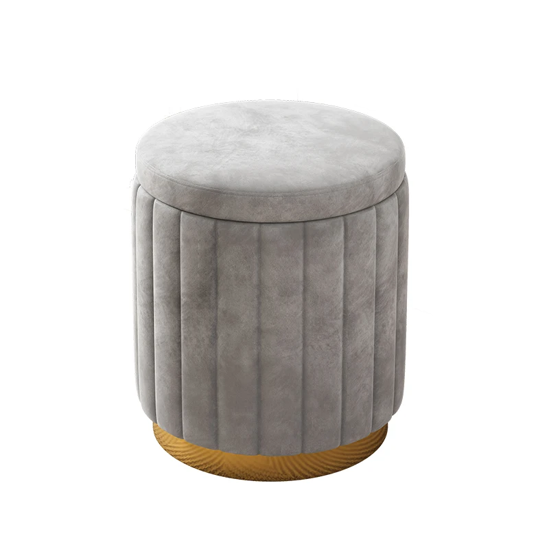

Low Stool Velvet Makeup Stool Chair Ins Girls Bedroom Bench Light Luxury Dressing Stool Storage Stool Pouf Ottoman 34x34x44CM