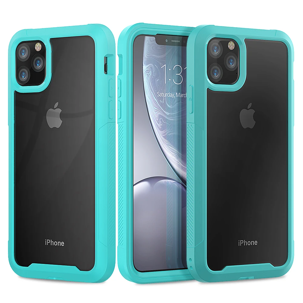 

Hybrid Shockproof Armor Cover For iPhone 13 12 11Pro XS Max XR 8 7 6S 6Plus SE 2020 Transparent Back PC TPU Full Protective Case