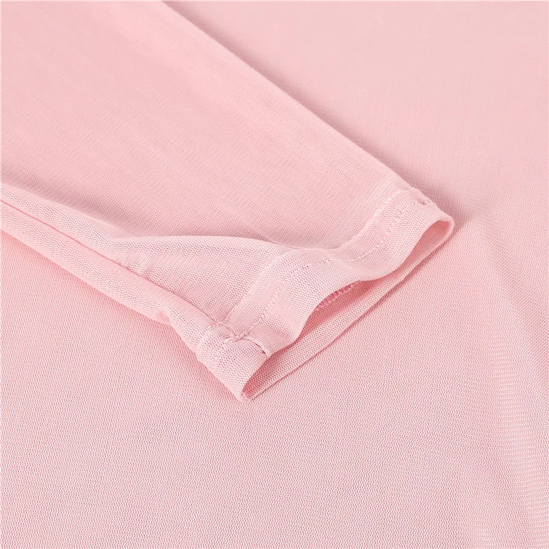 Женская прозрачная Сетчатая футболка с длинным рукавом и высоким