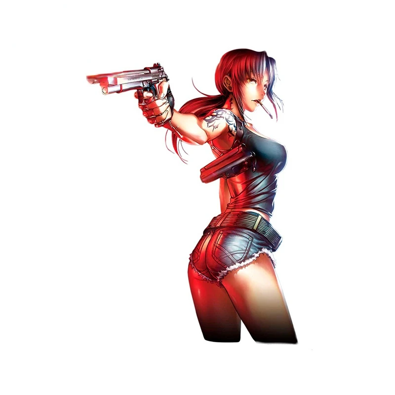 

15cm Personalized Car Stickers Black Lagoon Revy Creativite Decal Laptop Scratch-Proof Sunscreen Vinyl Car Wrap Trolley Case