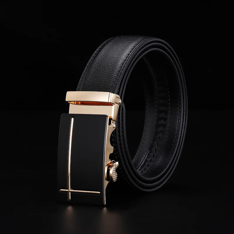 Мужские ремни Peikong, роскошный брендовый дизайнерский ремень с автоматической пряжкой, Модный Черный винтажный кожаный пояс от AliExpress WW