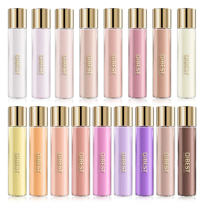 Qibest Блестящий хайлайтер голографический макияж палитра бронзер подсветка тени