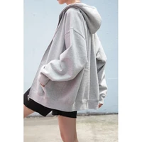 zip up hoodie women sweetshirts oversized hoody fashion hoodie autumn winter sweatshirt for girl grey hooded sweat women jackets