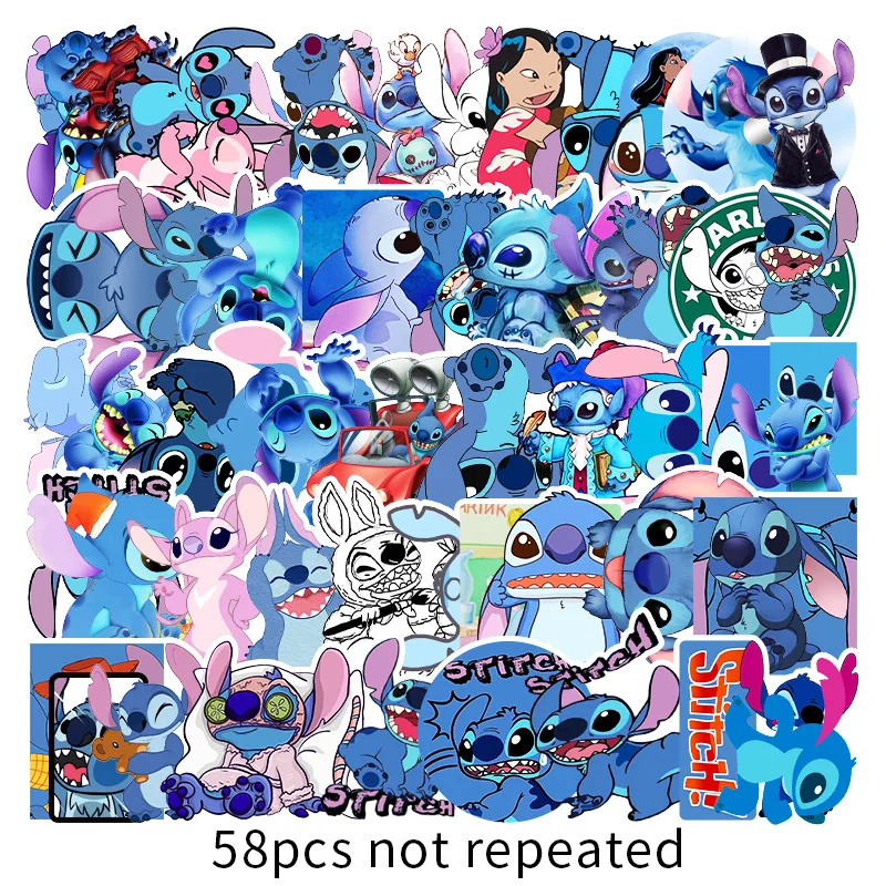 58 pcs/set disney Lilo &ampstitch stickers cartoon anime figure stitch Graffiti Waterproof kids Toy decoration sticke |