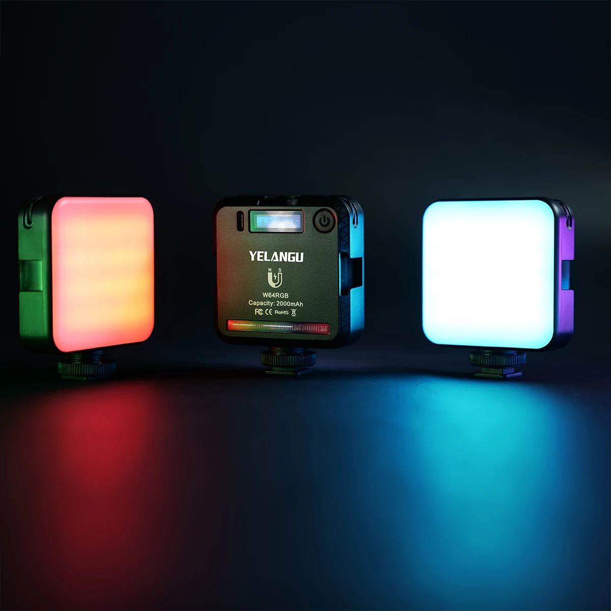 YELANGU RGB видео светильник мини светодиодная камера W64 6W CRI95 + Перезаряжаемая панель