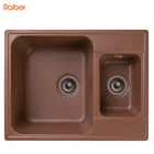 Кухонная мойка Raiber RQ233 с двумя чашами, шоколадная мойка для кухни, кухонная раковина, кухонная мойка, раковина для кухни